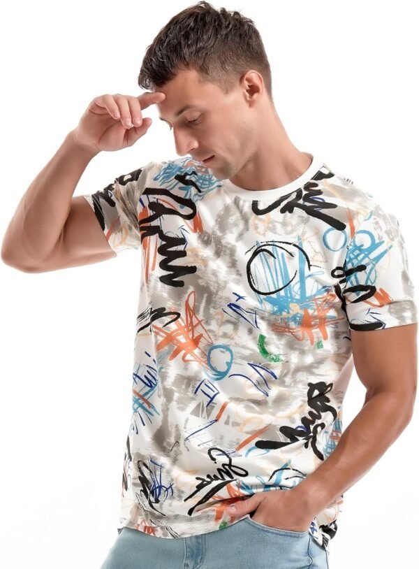 YININF Mens Hipster Hip Hop Short Sleeve Print T-Shirt Shirts Men - Image 4