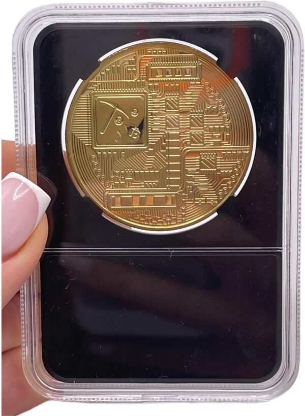 Bitcoin Coin in Collector's Edition Case, Birthday Gift, Home Office for Fans, Limited Edition Physical Gold Coin with Crypto Coin Display Case 1 Pcs (Bitcoin Coin) - Image 3