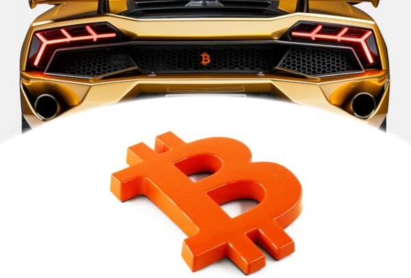 3D Bitcoin Sticker Decal - Accessory for Bitcoin Miner Node Car Truck or Lambo (Orange) - Image 2