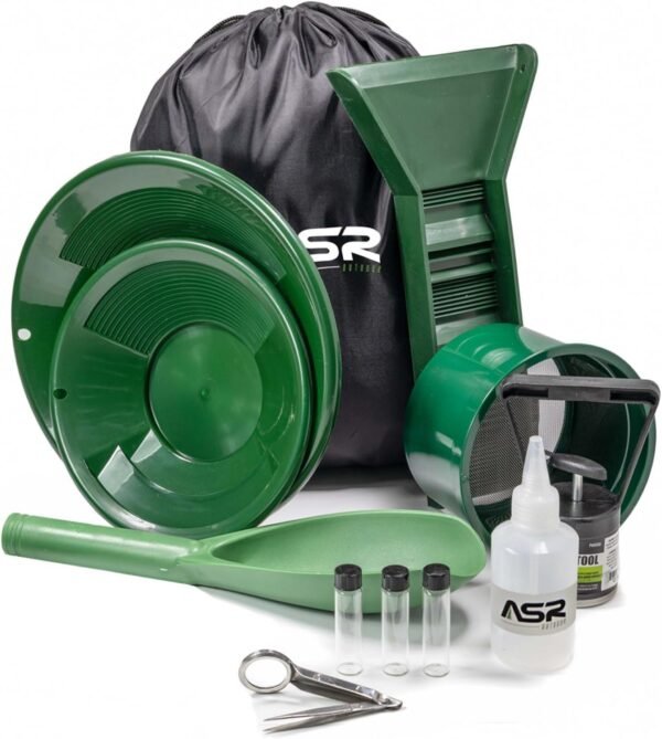 ASR Outdoor Lightweight Backpack Gold Panning Kit with Mini Rubber Sluice Box, 14pc - Image 2