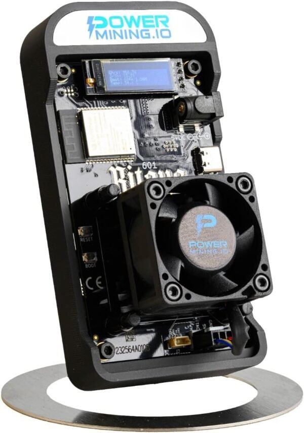 Bitaxe Gamma 601 ASIC Bitcoin Miner | 1.1 TH/s @ 18W | BM1370 Chip (Antminer S21 Pro) | Wi-Fi | USB-C | AxeOS | Open Source | Made in Europe | Incl. Power Supply & Stand - Image 2