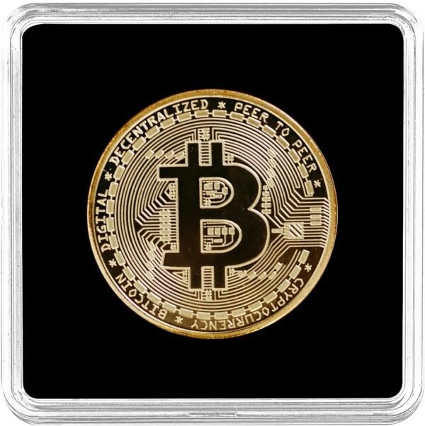 Bitcoin Coin Physical Bitcoin Collectible Tokens with Protective Case Blockchain Cryptocurrency for Home and Office Gift Decoration Q0119A - Image 2