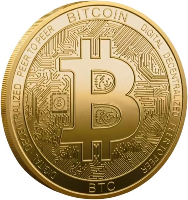 Bitcoin Coin Souvenir Gold Plated with Protective Case Physical Collectible for Decoration Commemoration Gifts Cryptocurrency Token BTC for Bitcoin Fans (1PCS) - Image 2