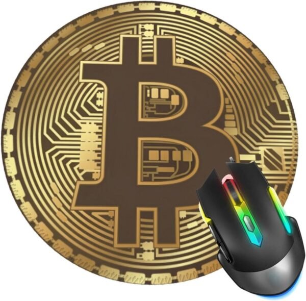 Bitcoin Crypto Currency Mouse Pad, Mouse Pads for Desk, Stitched Edge Mousepad with Non-Slip Rubber Base, Gaming Mouse Mat for Computer Laptop Home Office - Image 2