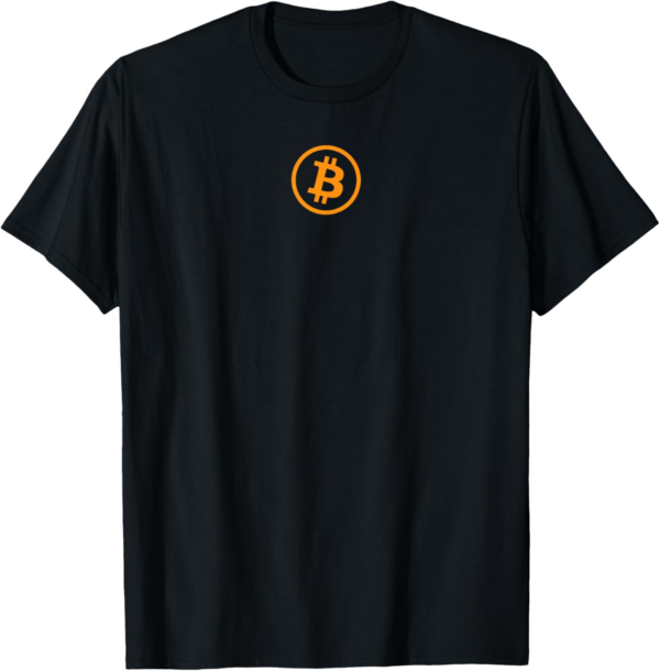 Bitcoin Cryptocurrency BTC Neck Position Orange Bitcoin Logo T-Shirt - Image 2