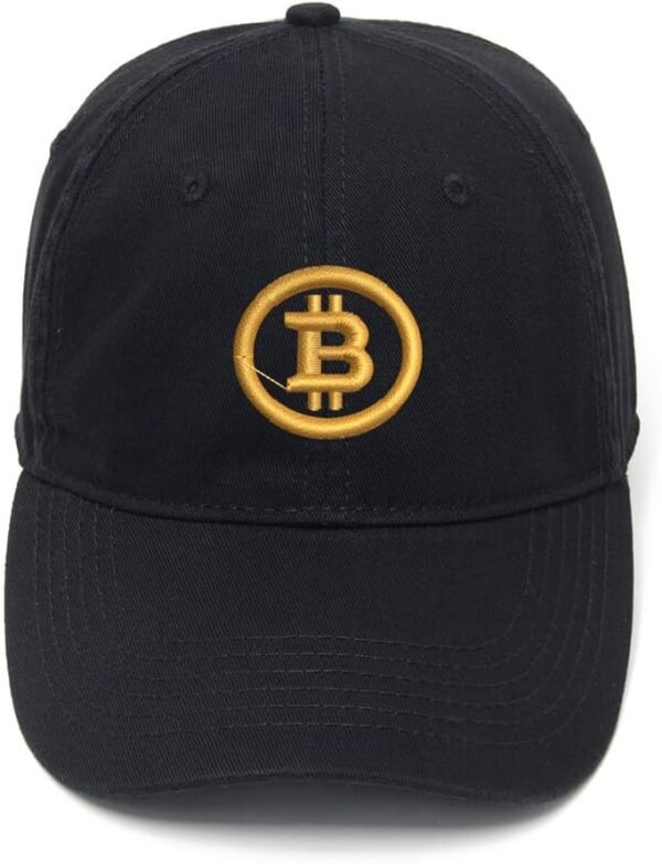 Bitcoin Embroidered Mens Baseball Cap Cotton Washed Baseball Hat - Image 2