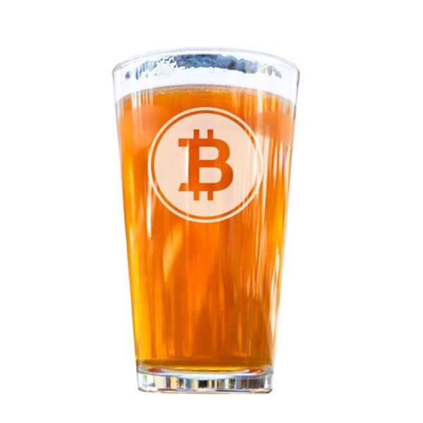 Bitcoin Engraved Pint Glass | Perfect for HODLers, Bitcoin Merch, Blockchain Enthusiasts, and Gifts for Bitcoin Fans | Restaurant-Grade, Chip-Resistant Crypto Glassware (Pint) - Image 2