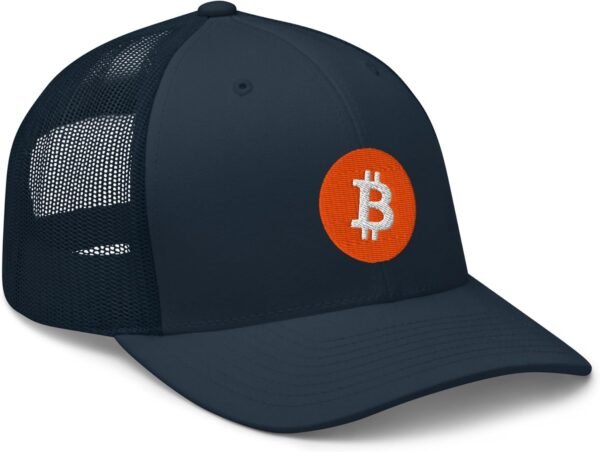 Bitcoin Hat - Crypto - Symbolize Your Allegiance - Trucker Cap - Gifts for him One Size, Navy, Navy, One Size - Image 2