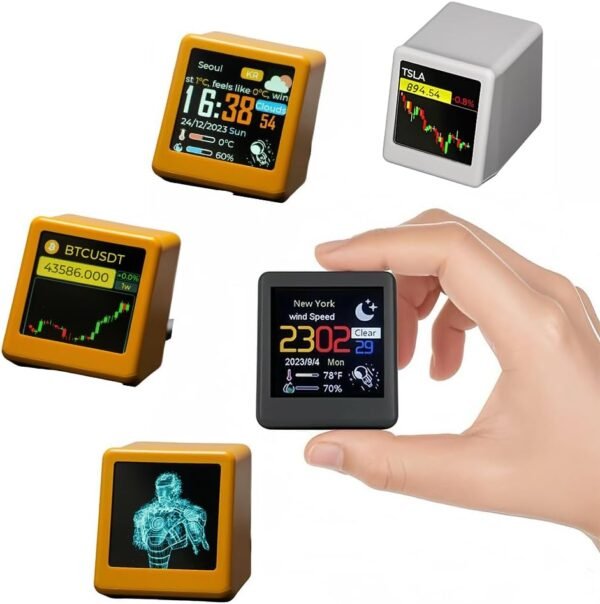 Bitcoin Stock Ticker, Digital Clock with Weather, Temperature, and Humidity Display. A Creative Gift for Husband, Boyfriend, or Women - Image 2