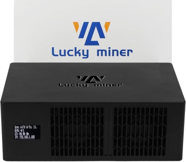 Bitcoins Miner Lucky Miner Lotto Mining Device 4.5TH/S 2.4G WiFi SHA-256 Asic Chip BM1366 Portable LV08 Micro Silent Cryptocurrency Home Use BTC Miner Machine Solo Miner, Black - Image 2