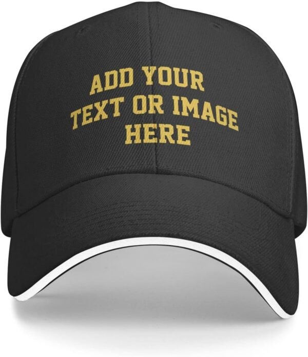 Custom Hats Add Photos/Logo/Text to Design Your Personalized Baseball Cap for Men & Women Adjustable - Image 2