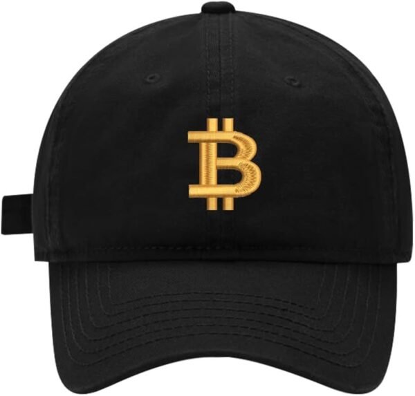 Mens Baseball Caps Bitcoin BTC Embroidered Adjustable Washed Cotton Dad Hat - Image 2