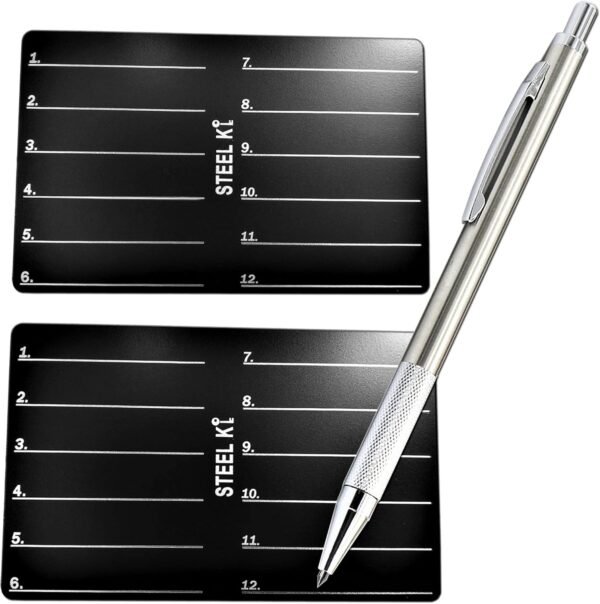 Metal Crypto Seed Phrase Backup Engraver Kit 2 Stainless Steel Plates with Pen Scribe Seed Storage for Bitcoin and BIP39 Cryptocurrency Hardware Wallets - Image 2
