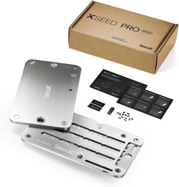 SecuX – XSEED PRO Eco - Indestructible Bitcoin Wallet Crypto Seed Storage Steel Plate - Compatible, Ledger, Hardware Wallets - Image 2