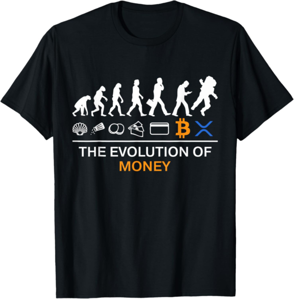 The Evolution Of Money Funny Bitcoin Ripple XRP To The Moon T-Shirt - Image 2