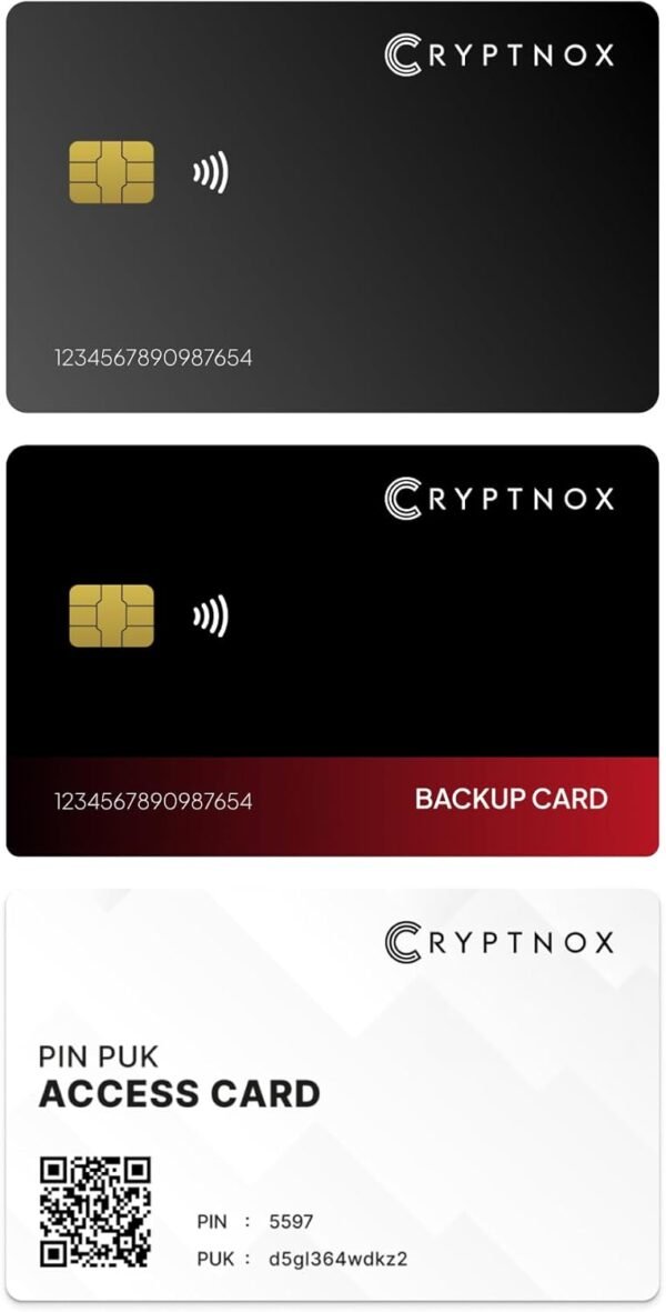 Ultra Secure Crypto Hardware Wallet – Pack OF 2 |Crypto Wallet Cold Storage for Bitcoin, Ethereum, Nfts & More | Biometric Pairing, Encrypted NFC Tap-To-Sign | Bonus FIDO2 Security Key Functionality - Image 2