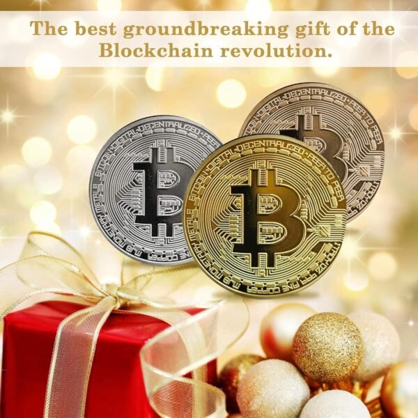 12Pcs Bitcoin Coin - Gold Physical Bitcoin Commemorative Tokens with Protective Case, Blockchain Cryptocurrency Collectibles for Home and Office Decoration(Gold) - Image 4