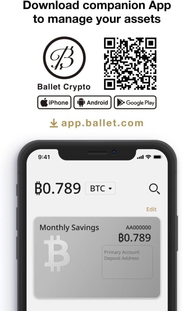 Ballet REAL Bitcoin - The Easiest Cryptocurrency Cold Storage Card - Crypto Hardware Wallet, Safeguarding Your Digital Assets (Single) - Image 8