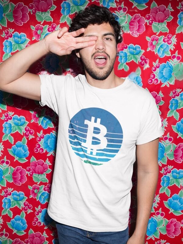 Men's Graphic T-Shirt Bitcoin Vintage Sunset BTC HODL Crypto Traders Eco-Friendly Limited Edition Short Sleeve - Image 4