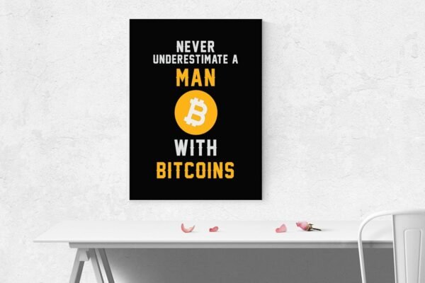 Never underestimate a man with Bitcoins BTC Poster 16X24 Inches - Image 3