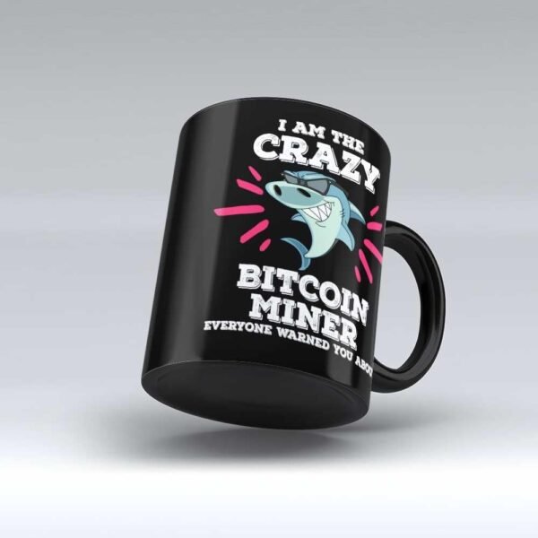 Funny Bitcoin Miner Shark Job Profession Mug Gift For Bitcoin Miner Black Coffee Mug By HOM - Image 3