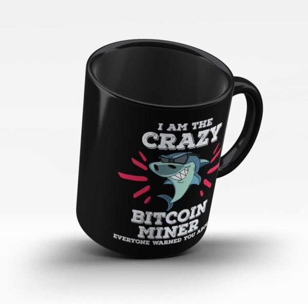 Funny Bitcoin Miner Shark Job Profession Mug Gift For Bitcoin Miner Black Coffee Mug By HOM - Image 4