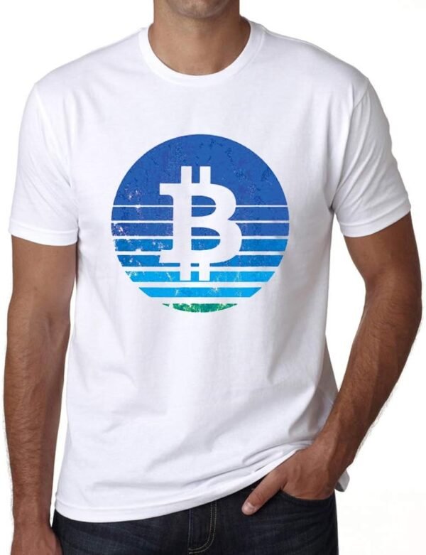 Men's Graphic T-Shirt Bitcoin Vintage Sunset BTC HODL Crypto Traders Eco-Friendly Limited Edition Short Sleeve - Image 2
