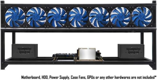 Kingwin 8 GPU Miner Rig Case Frame – Premium Stackable Aluminum Mining Rig Enclosure for Efficient Crypto Mining, Test Bench PC Case. - Image 3