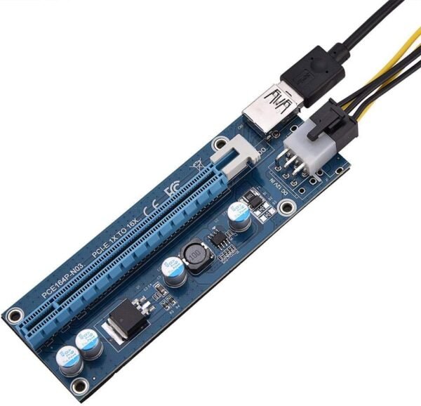 Mini PCI E to PCI Express16x Extender Riser Adapter, SATA Power Cord Converter for Video Card Mining Adopt 4 Solid-State Capacitors, 6pin Interface on The Graphics Card etc. - Image 9