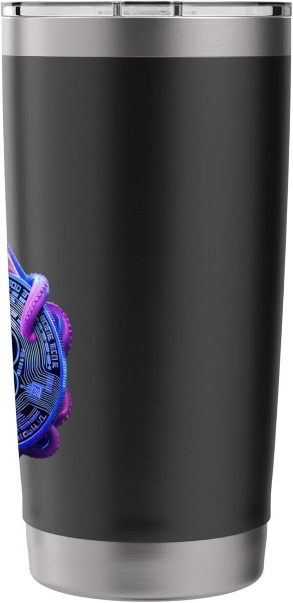 Bitcoin Funny Octopus Cyberpunk Crypto Tech Lovers Men Stainless Steel Insulated Tumbler - Image 3