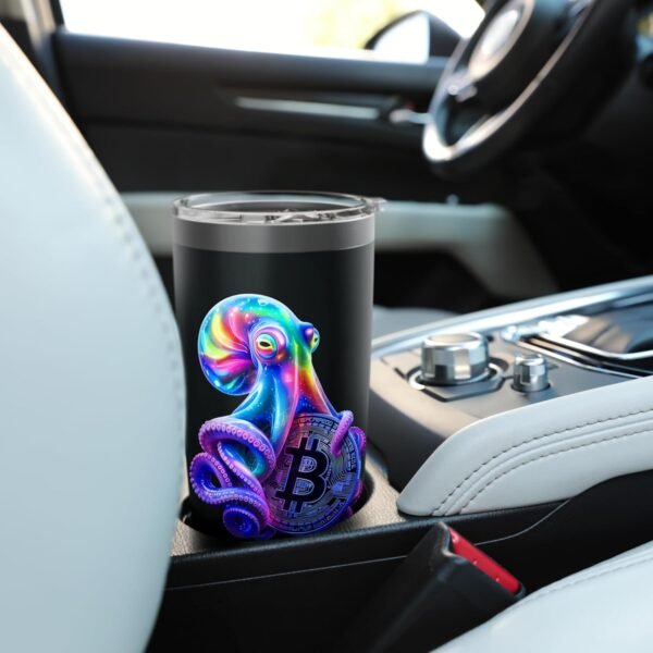 Bitcoin Funny Octopus Cyberpunk Crypto Tech Lovers Men Stainless Steel Insulated Tumbler - Image 7