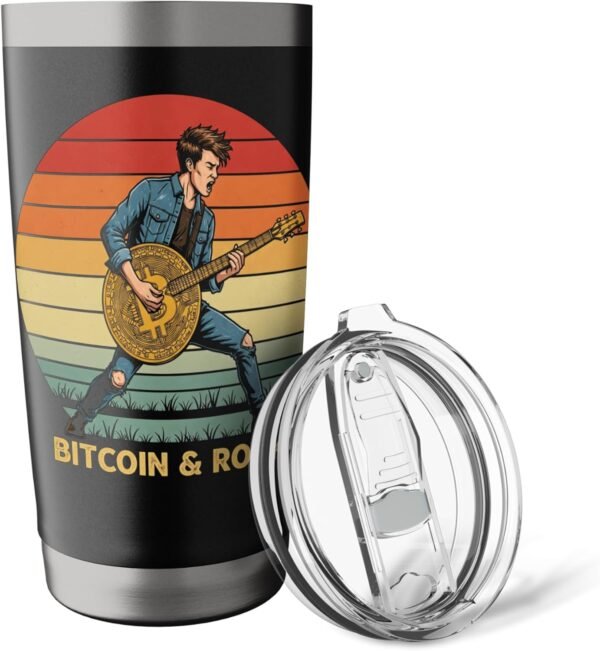 Hard Rock Punk Metal Bitcoiner HODL Music Crypto Bitcoin Stainless Steel Insulated Tumbler - Image 6