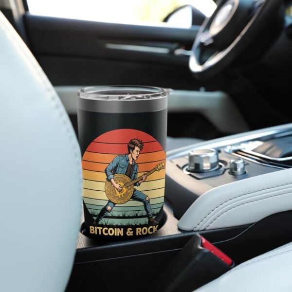 Hard Rock Punk Metal Bitcoiner HODL Music Crypto Bitcoin Stainless Steel Insulated Tumbler - Image 7