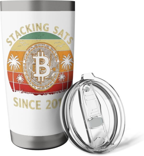 Stacking Sats Since 2012 2010 2011 2013 Bitcoiner Bitcoin Stainless Steel Insulated Tumbler - Image 6