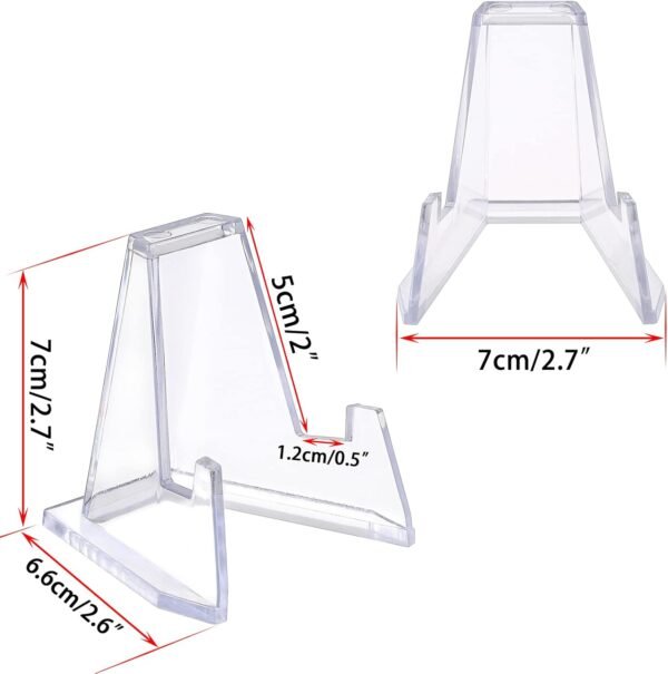 Hipiwe 10 Packs Acrylic Easel Stands X-Large Clear Coin Display Easel Holder for Displaying Agate Slices Coins Challenge Medals Casino Chips, 2.7 Inch Tall - Image 6