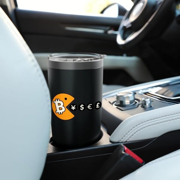 Bitcoin Eats the World - fiat is a crime nostr gm maxi Stainless Steel Insulated Tumbler - Image 7