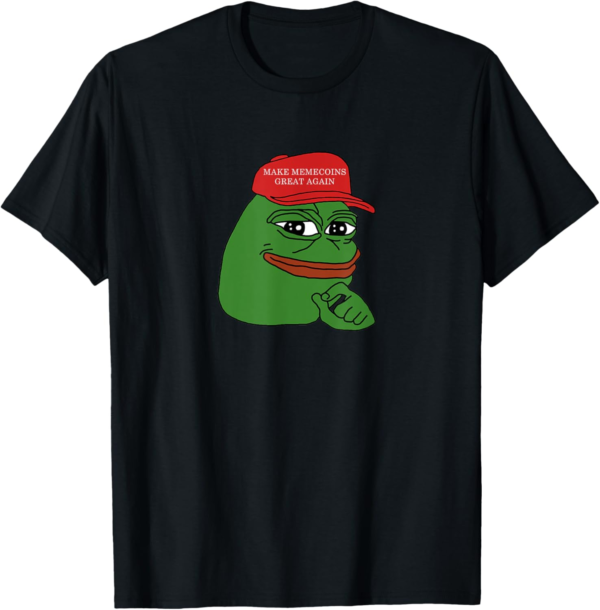Crypto Pepe Coin - Make Memecoins Great Again - Meme Desing T-Shirt - Image 2