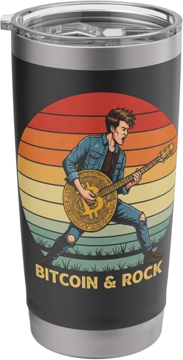 Hard Rock Punk Metal Bitcoiner HODL Music Crypto Bitcoin Stainless Steel Insulated Tumbler - Image 2