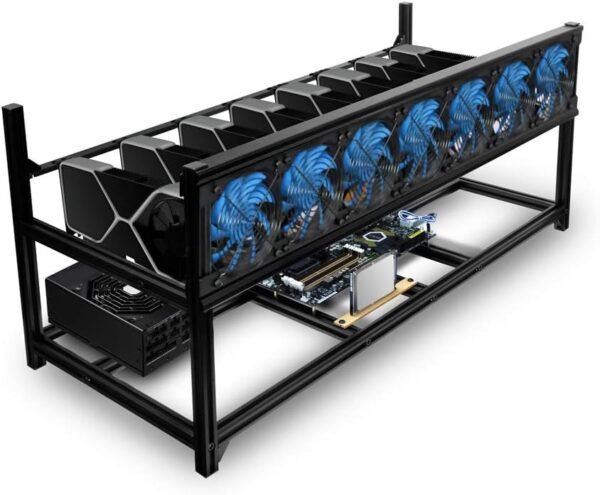 Kingwin 8 GPU Miner Rig Case Frame – Premium Stackable Aluminum Mining Rig Enclosure for Efficient Crypto Mining, Test Bench PC Case. - Image 2