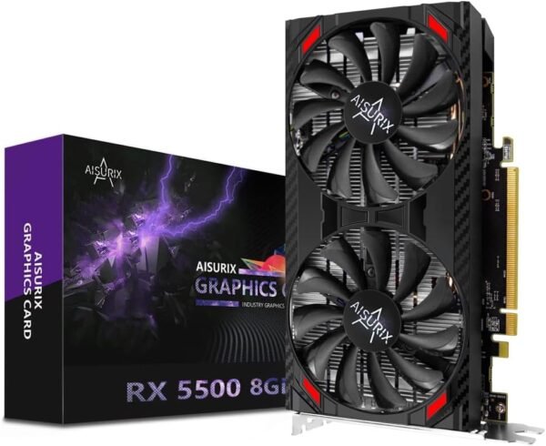 RX 5500 8gb GDDR6 Graphics Card,128 Bit, 3XDP, HDMI, PCI Express 4.0X8, 8pin with Fan Intelligent System,Gaming PC Computer Video Cards with 3X DisplayPort +1X HDMI (5500 Style 2) - Image 2