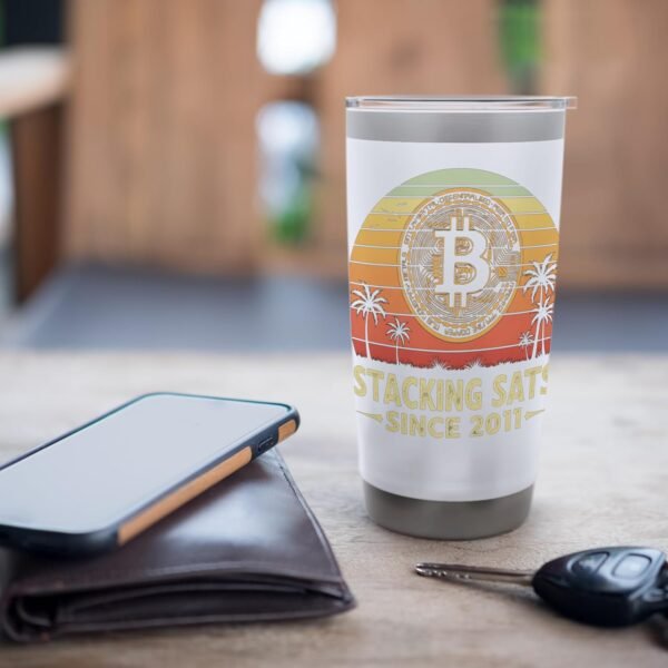 Stacking Sats Since 2011 Birthday hodl Bitcoiner Bitcoin Stainless Steel Insulated Tumbler - Image 8