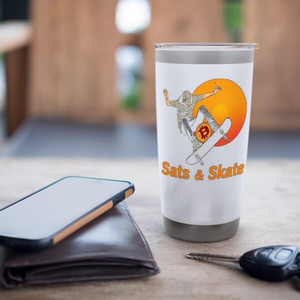 Skateboard Skating Freedom Blockchain Digital Board Bitcoin Stainless Steel Insulated Tumbler - Image 8