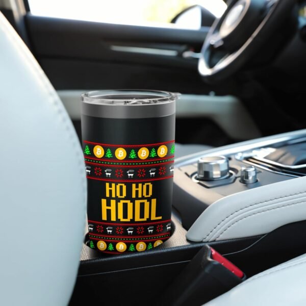 Ho Ho Hodl Ugly Christmas Bitcoin Xmas Cryptocurrency Fans Stainless Steel Insulated Tumbler - Image 7