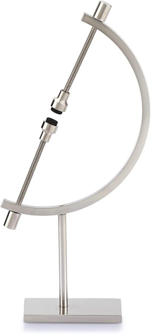 JUXYES Silver Tone Metal Sphere Holder Caliper Stand, Hold Max to 2-7/8, Caliper Style Display Stand for Mineral, Ornament, Gem, Shell, Coin, etc - Image 2