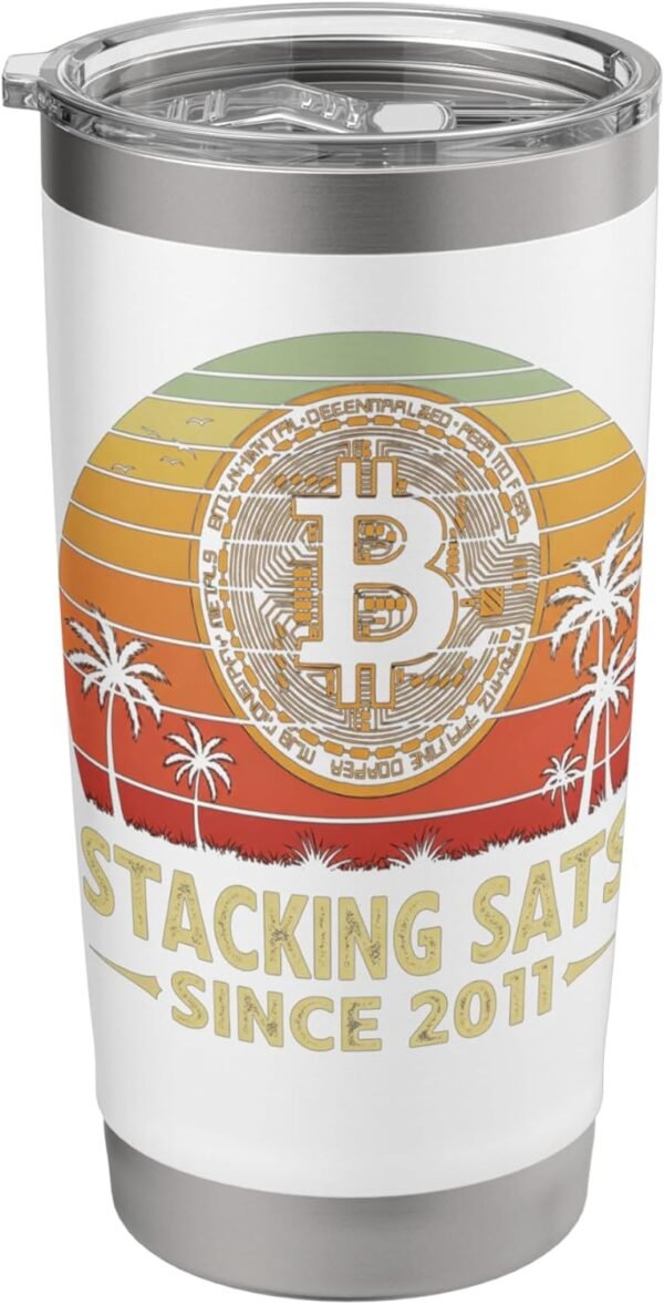 Stacking Sats Since 2011 Birthday hodl Bitcoiner Bitcoin Stainless Steel Insulated Tumbler - Image 2