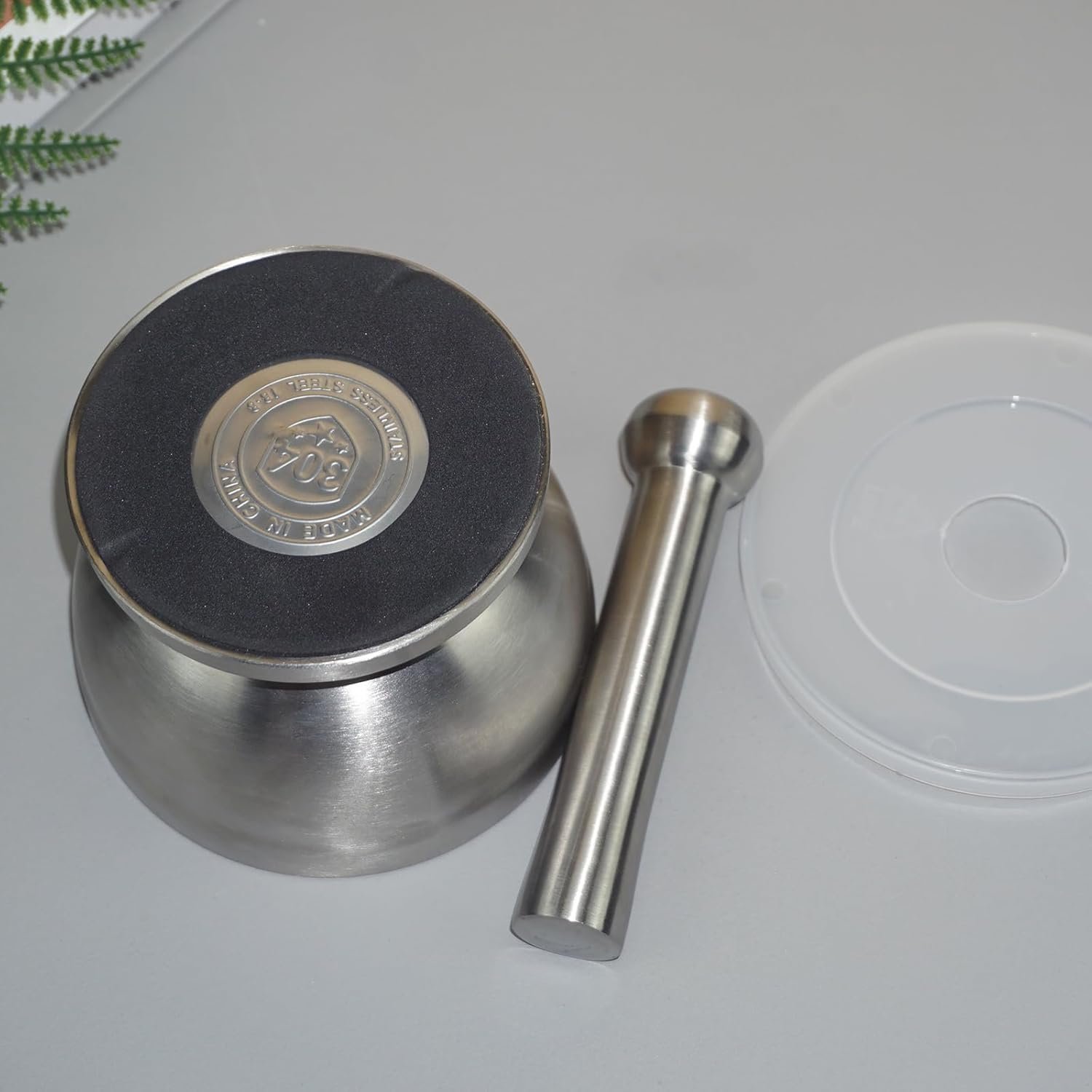 18/8 Stainless Steel Mortar and Pestle, Rock Crusher Mortar and Pestle, Pill Crusher, Ore Crusher, Spice Grinder, Cooking Spices and Seasoning, Kitchen Accessories (Large Diameter 4.6'') 4 18/8 Stainless Steel Mortar and Pestle, Rock Crusher Mortar and Pestle, Pill Crusher, Ore Crusher, Spice Grinder, Cooking Spices and Seasoning, Kitchen Accessories (Large Diameter 4.6'') - Image 4