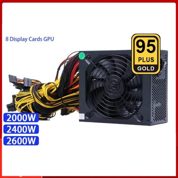 2000W 2400W 2600W 160V-240V ATX ETH Mining Bitcoin Power Supply 95% Efficiency for 3060 3070 3080 Miner Rig(2400W to 2600W US) - Image 4