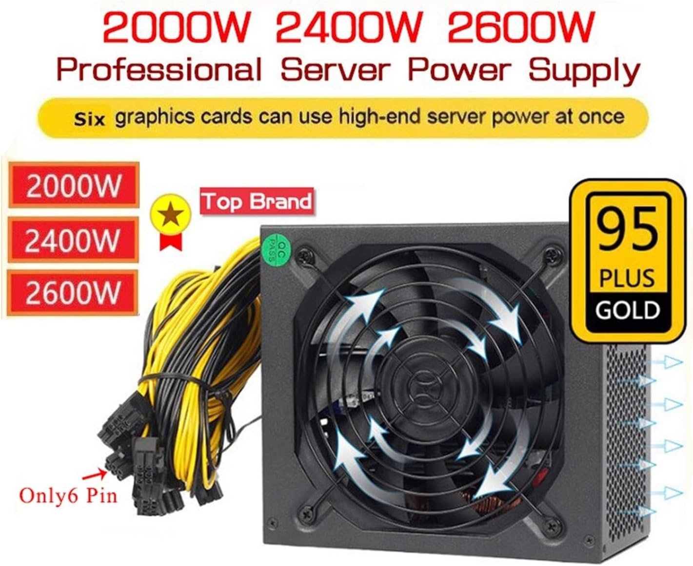 160V-240V Power Supply 2000W 2400W 2600W Power Supply for Mining for BTC Power Supply Mining rig Support 6 Graphics Cards Miner(2200W-2400W) 4 160V-240V Power Supply 2000W 2400W 2600W Power Supply for Mining for BTC Power Supply Mining rig Support 6 Graphics Cards Miner(2200W-2400W) - Image 4