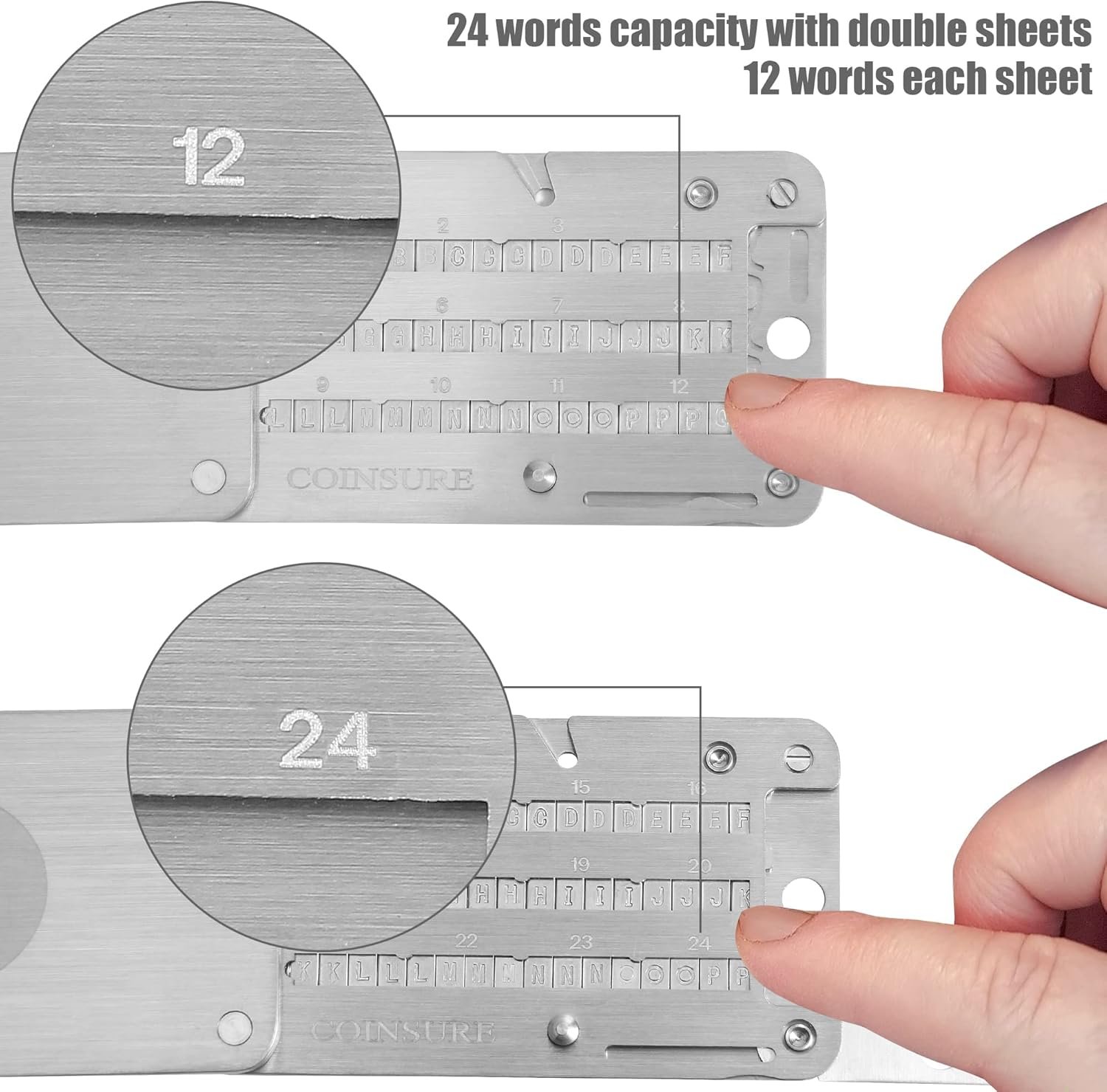 Crypto Seed Phrase Storage Plate, Stainless Steel Backup for Bitcoin Wallets, Compatible with BIP39 5 Crypto Seed Phrase Storage Plate, Stainless Steel Backup for Bitcoin Wallets, Compatible with BIP39 - Image 5