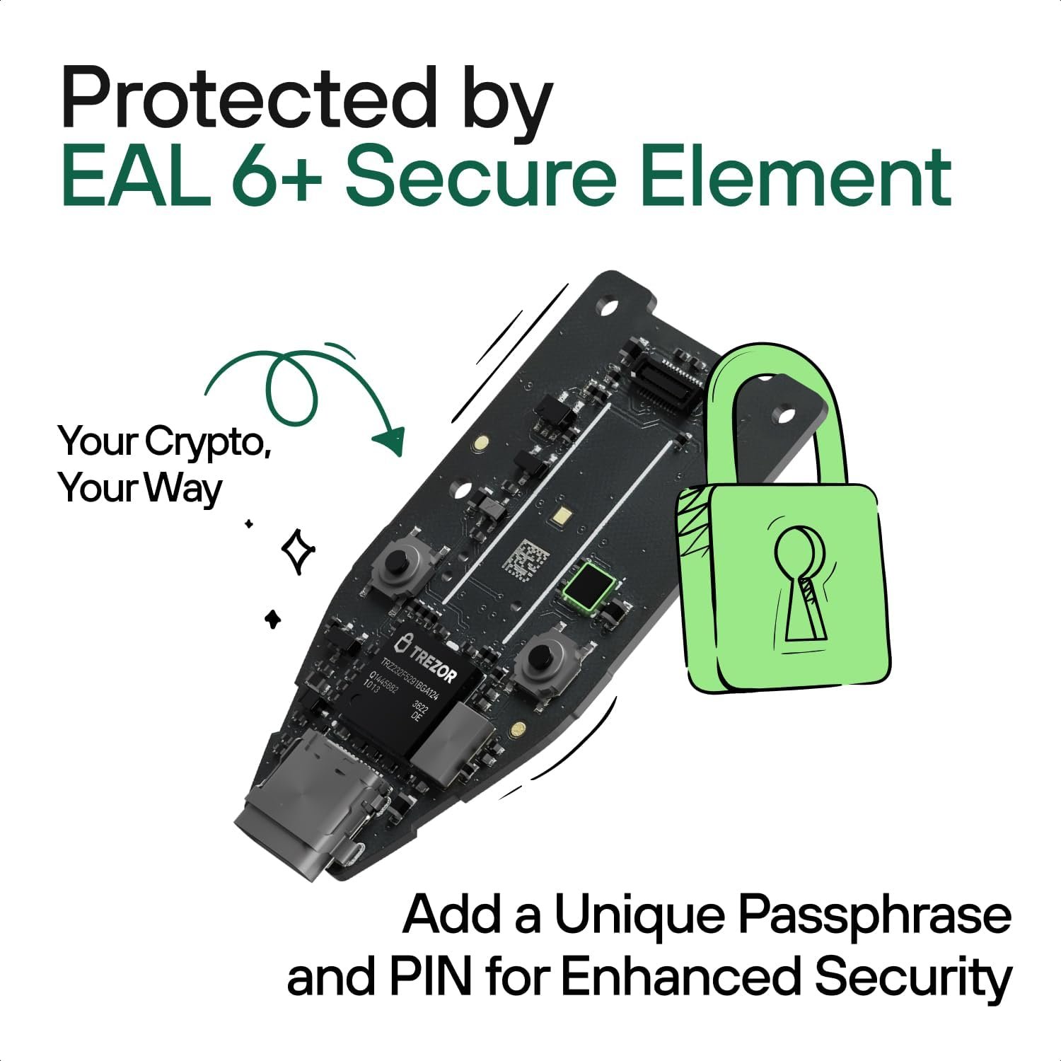 Trezor Safe 3 - Passphrase & Secure Element Protected Crypto Hardware Wallet - Buy, Store, Manage Digital Assets Simply and Safely (Solar Gold) 5 Trezor Safe 3 - Passphrase & Secure Element Protected Crypto Hardware Wallet - Buy, Store, Manage Digital Assets Simply and Safely (Solar Gold) - Image 5